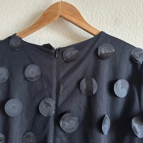 Dainty Jewells Black Polka Dot Applique Midi Dress - Picture 11 of 15